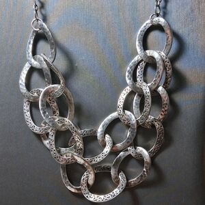 Lois Hill Sterling Silver Statement Necklace Bold Chain Links. 20"